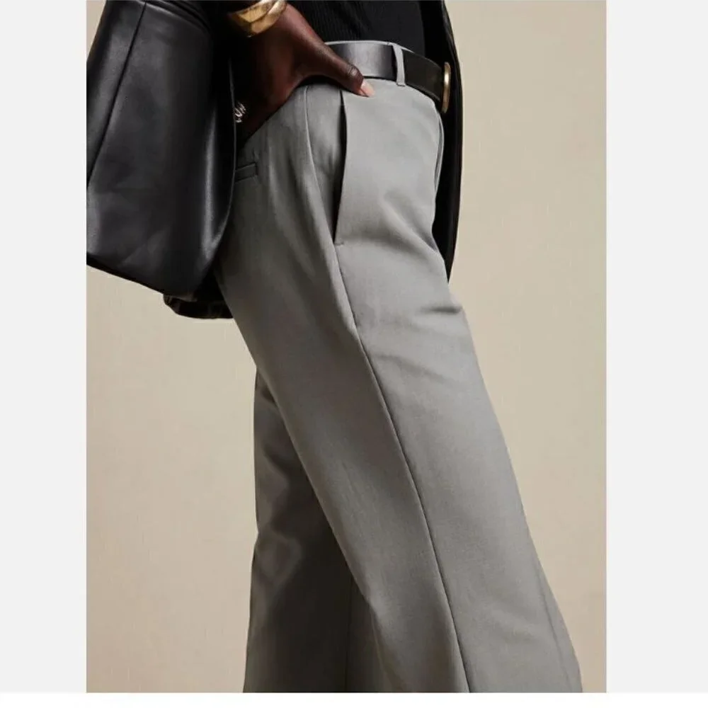 Banana Republic Black Stretch SCULPTED BOOTCUT Pants Size 4 TALL #812666 RT$100